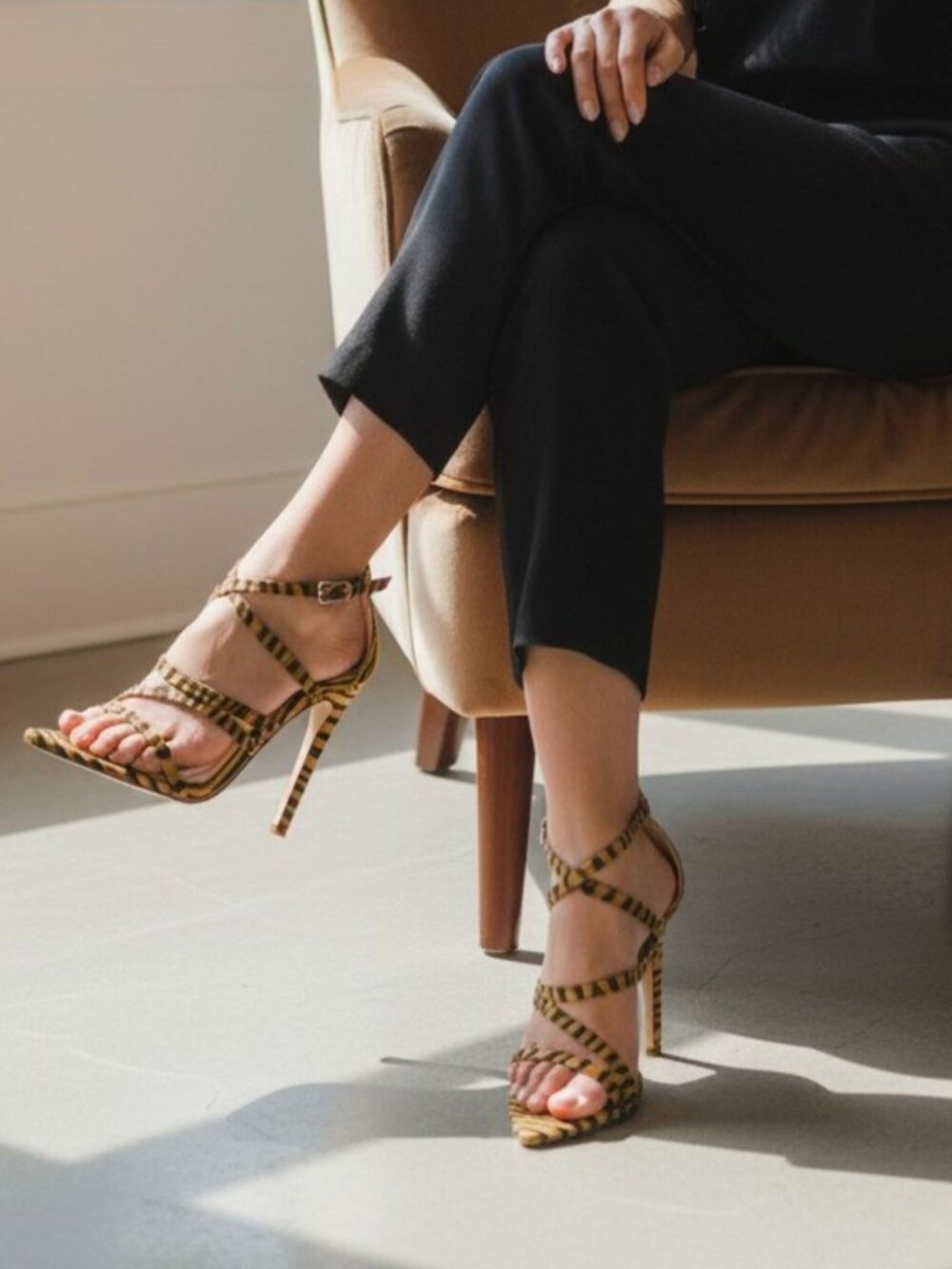 Zebra Print Strappy Stiletto High Heels With Adjustable Buckle Closure Bold Desi